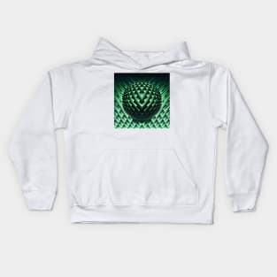 space invaders as a green sphere Kids Hoodie